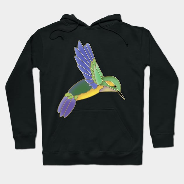 Stained Glass Hummingbird Hoodie by StacysCellar